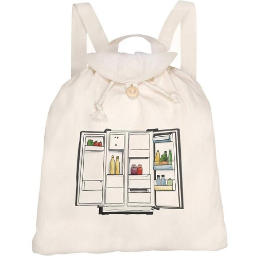 Open fridge canvas rucksack - 'open, fridge'
