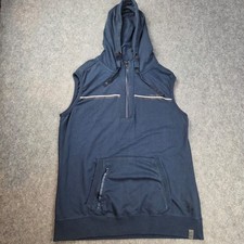 G-Star Raw Krush Hooded Sleeveless Gilet Vest Navy Men's Cotton UK Size XL D-46