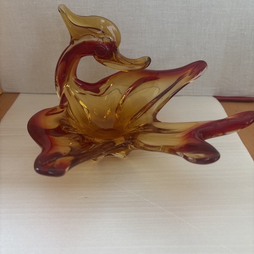 Vintage art glass - vintage, bird