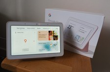 Google Home Hub Smart Display. Model GA00517 unmarked with box,  Sand colour