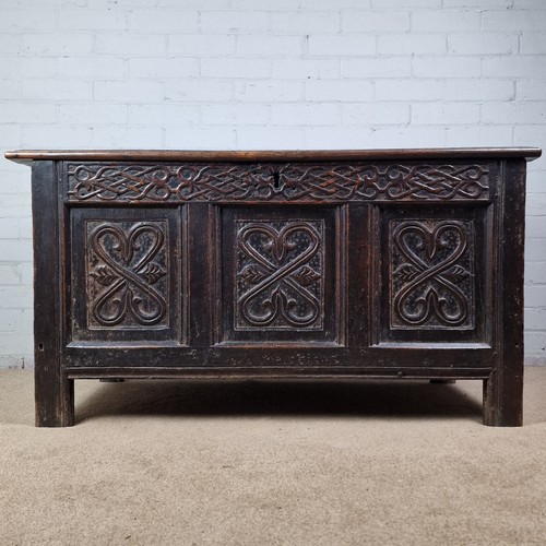 Antique oak chest late 17th - late,