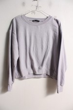 Zara Womens Cropped Sweatshirt Jumper Lilac - Size Large L (M14)