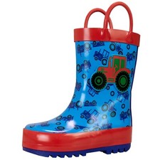 Boys Wellies Wellington Boots UK Shoe Size 5-13 Tractor Blue Red Tractor
