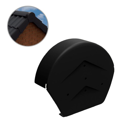 Black half round ridge - ridge, cap