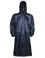 NAVY BLUE TRENCHCOAT 100% WATERPROOF WINDPROOF Mens long hiking mac  jacket