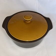 Myott England  391 Vintage  Brown/ Mustard Casserole Dish & Lid Vgc 8x3inches