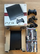 Sony Playstation PS3 Slim 120GB Black Console With Controller & 20 Games Boxed