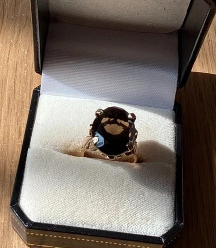 Vintage 9ct yellow gold smoky - yellow,