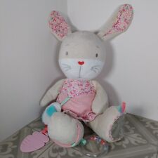 Mothercare Bunny Rabbit Plush Soft Toy Large Sensory Floral Pink