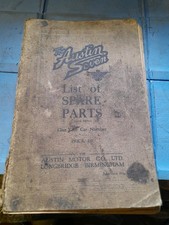 AUSTIN SEVEN LIST OF SPARE
