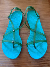 Ladies CROCS green toe post sandals size W8 (UK size 6)