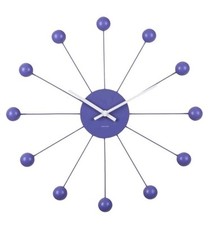 BN Bright Purple Coloured Karlsson Funky Spider Wall Clock Retro 1960s Style