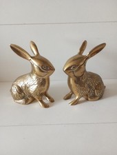 Pair of Brass Hares Ornaments