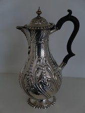 Solid Silver Coffee Pot by Hamilton and Inches Silversmiths to her Majesty Queen