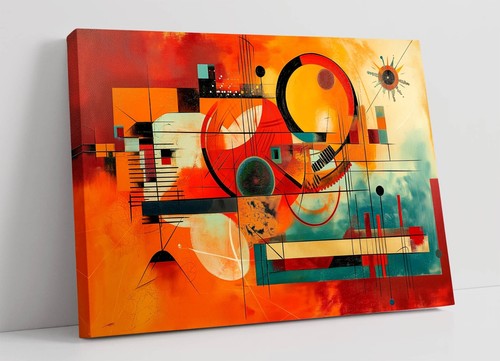 Orange blue abstract kandinsky - orange,