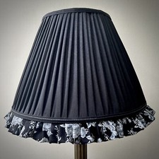Black Floral Ruffled Fabric