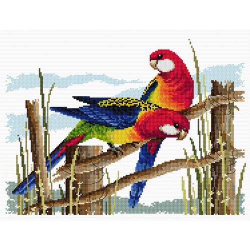 Eastern rosellas crosstitch - eastern,