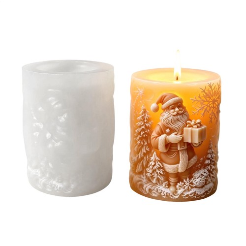 Santa claus cylinder candle - claus,
