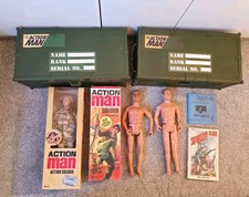 Action Man Action Soldier repro box.modern dolls.GI Joe soldier.Ammo box.joblot