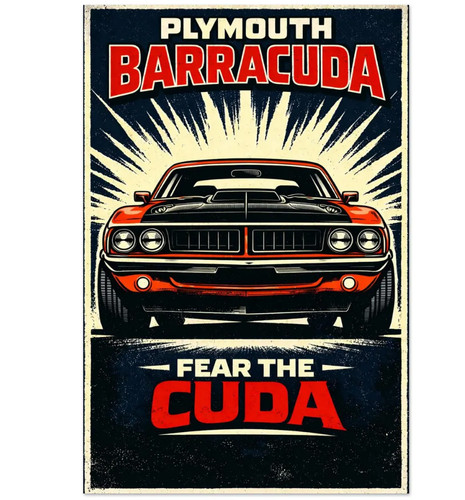 Plymouth barracuda poster - plymouth,