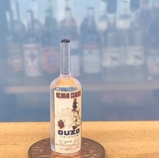 Dolls House Glass Bottle With An Ouzo Label Miniature 1:12 Scale Drink tumdee