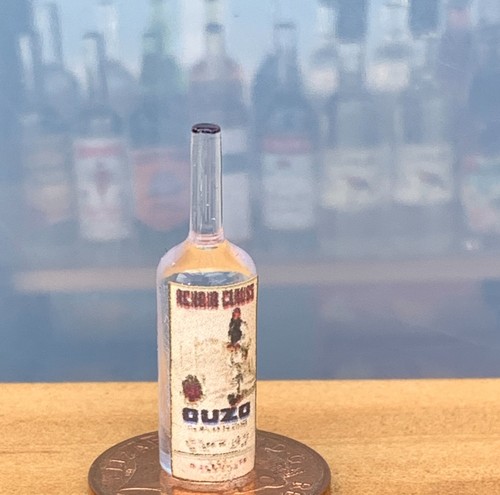 Dolls house glass bottle with - dolls,