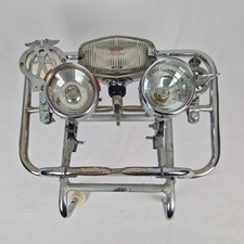 Vintage Lambretta / Vespa / Chrome Mod Front Rack with Spot Lights Badges Lucas