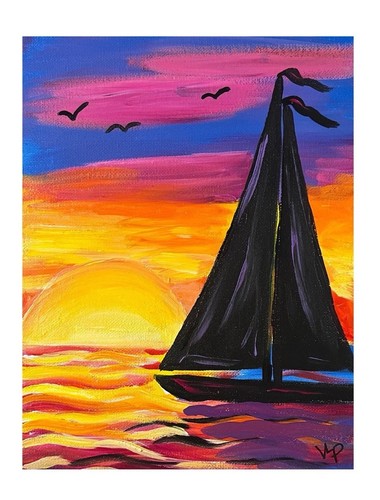 Sailboat lake sunset original - sunset,