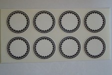 16  WHTE  STICKERS 1" CROWN