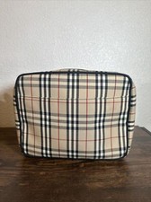 Burberry Vintage Check Cosmetic Pouch Pochette Travel Clutch Bag D54
