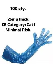 Polythene gauntlets blue - gauntlets, pack