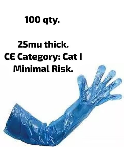 Polythene gauntlets blue - gauntlets,
