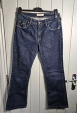 Levi's 629 Bootcut Jeans Women's 30x27 Dark Blue Raw Wash Denim Stretch