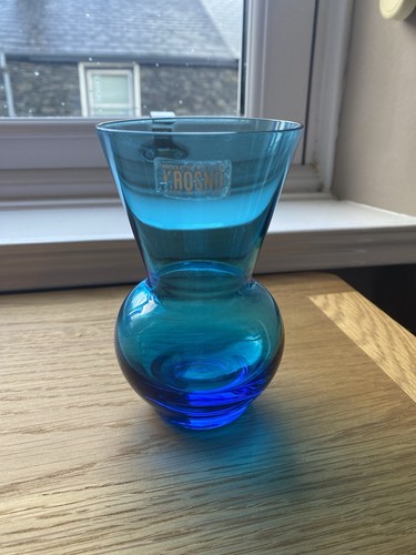 Vintage krosno blue glass - blue,