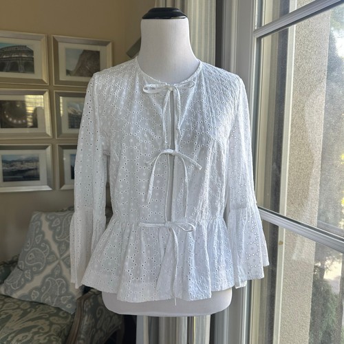 Zara white eyelet peplum - zara,