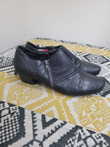 Black reiker leather - black, zip