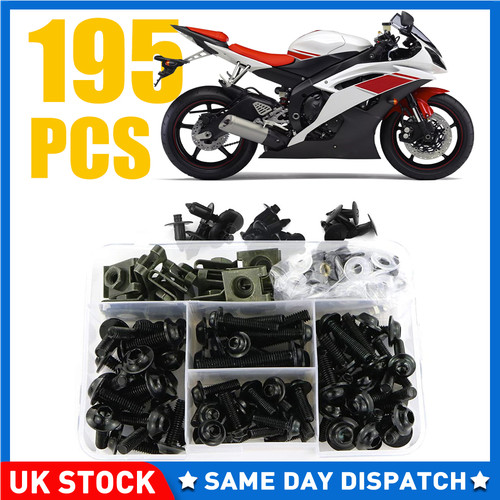 Black motorbike fairing bolts - black,