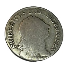OLD GERMAN STERLING SILVER COIN 1773 1/6 THALER KING FREDERICK 2nd 5g RARE COIN