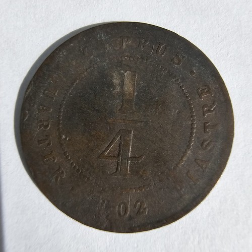 1902 cyprus piastre coin - 1/4,