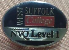 Vintage Pin Badge 22mm x 32mm West Suffolk College NVQ Level 1