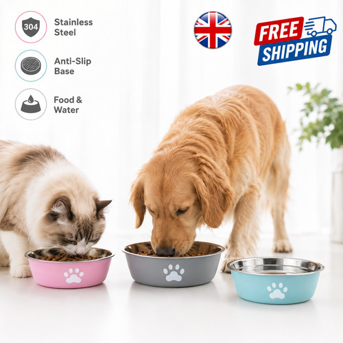 Stainless steel pet bowl - steel, dog