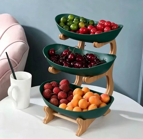 Tier wooden fruit snack - wooden,