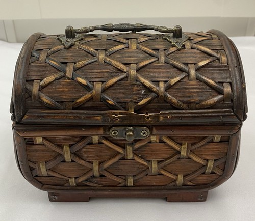 Vintage woven bamboo wood - woven,