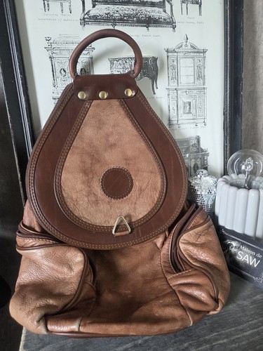 Vintage tan real leather - vintage,
