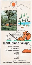Vintage Mont Blanc Village France Travel Brochure Camping Caravan Map 1960s