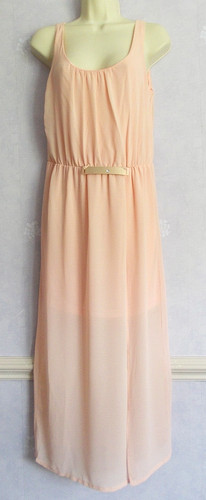 Vera lucy peach chiffon long - &,