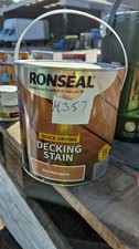 Ronseal Quick Drying Decking Stain 2.5 Litre - Rich Mahogany DAMAGED TIN