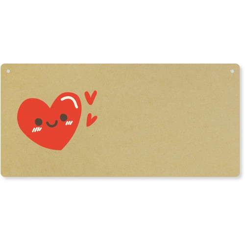 Cute red heart large - 'cute, wooden