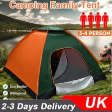2-3 Man Automatic Instant Double Layer Pop Up Camping Tent Waterproof Outdoor UK