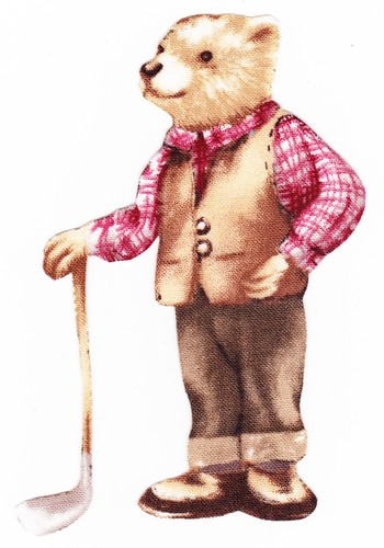 Golf sports bear fabric - golf,